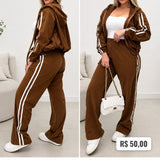 Conjunto Moleton Listrado ( Peça inclusa no Queimão  de Inverno )